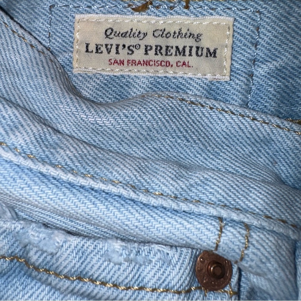LEVI’S Ribcage Straight Ankle In Ojai Shore Light Wash Distressed Size 28 - Picture 14 of 16